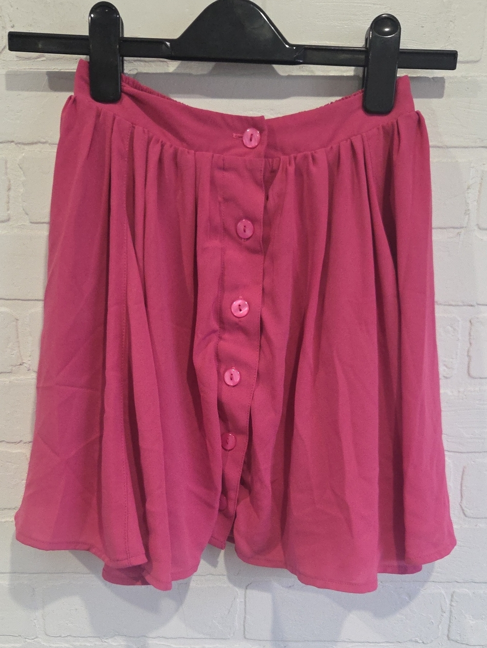 MINKPINK Bright Pink Button-Front Skater Skirt